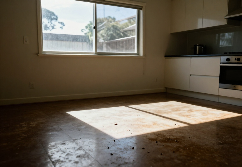 Rodent infestation in a Wentworthville garage before treatment