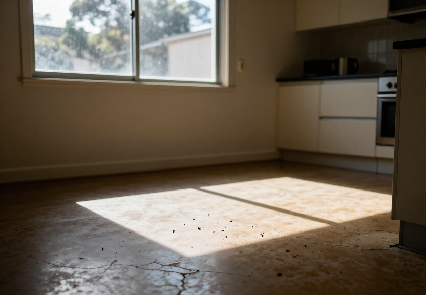 Cockroach infestation in a Wentworthville kitchen before treatment